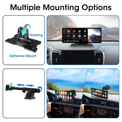 Yunpan 10.26" Dash Cam 4K 2160P Rearview Camera Carplay & Android Auto Dvr Gps Navigation Voice Control Car Dvr 5G Bt Fm Monitor