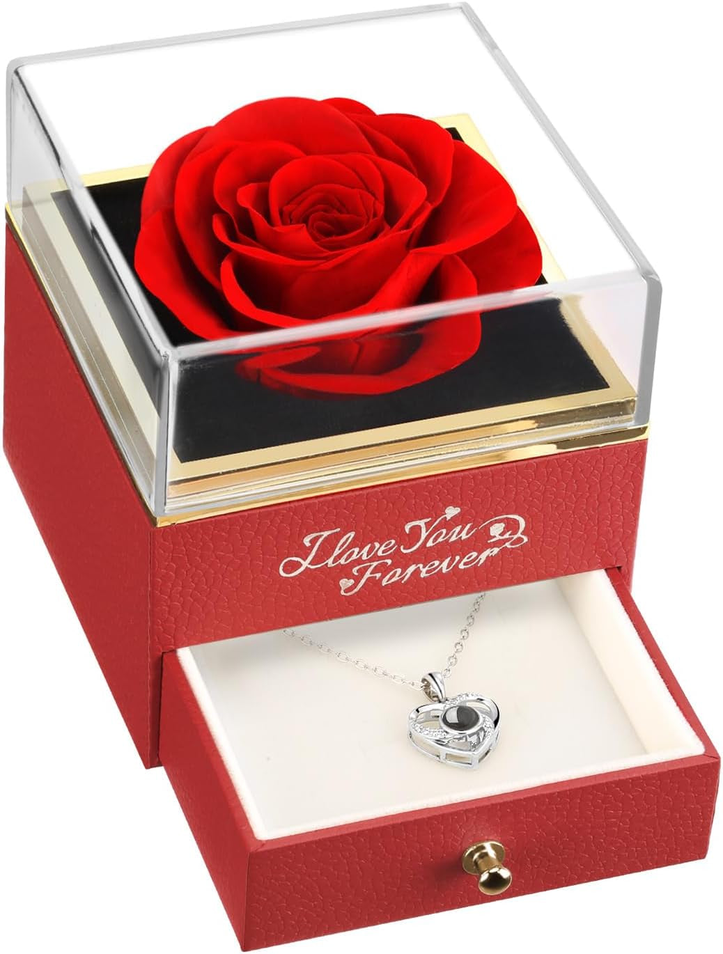 Valentines Day Gifts for Her, Preserved Real Red Rose, Forever Flowers Rose Gifts for Mom Girlfriend Wife, Mothers Day, Christmas, Sweetest Day Gifts, Anniversary or Birthday Gifts for Women